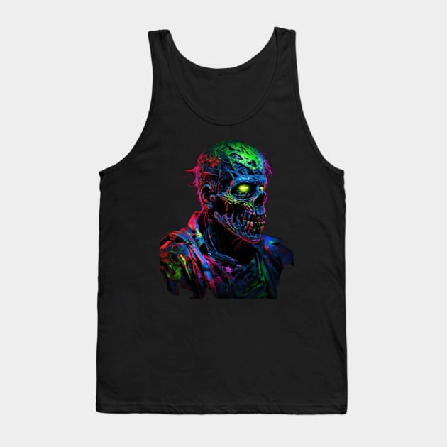 Zombie | Nerdy | Graphic Art | Sci Fi | Comic | Geek | Neon Tank Top by WyldbyDesign